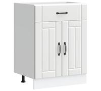 HETFTJN Lucca Meuble de cuisine, 60 x 46 x 81,5 cm, blanc, en matériau à base de bois, avec pieds réglables, miracle de rangement, pour cuisines modernes, buffet, armoire de rangement