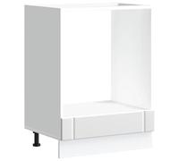 HETFTJN Lucca Meuble de cuisine bas en bois - Blanc - 60 × 46 × 81,5 cm - Pieds réglables en hauteur - Buffet avec espace de rangement pour four/micro-ondes