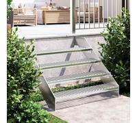 HETFTJN Marche en caillebotis, 100 x 24 x 7 cm, en acier galvanisé, antidérapant, moderne et résistant aux intempéries, pour balcon, cave, extérieur