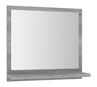 HETFTJN Meuble bas de salle de bain - 40 x 10,5 x 37 cm - Gris - Matériau du bois Sonoma - Avec miroir mural en verre - Design moderne - Pour petites salles de bain - Compatible avec lavabo