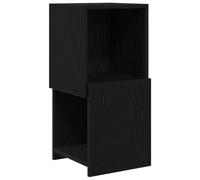 HETFTJN Meuble d'angle Chêne Noir, Étagère d'angle avec 2 Compartiments en Bois d'Ingénierie pour Salon, Chambre et Bureau, Colonne de Rangement Gain de Place, 30,5 x 30 x 65 cm