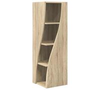 HETFTJN Meuble d'angle Chêne Sonoma 32x32x102 cm Bibliothèque d'angle en Bois d'Ingénierie avec 4 Étagères Colonne de Rangement Gain de Place pour Salon Chambre et Bureau