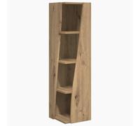 HETFTJN Meuble d'angle Colonne de Rangement Salon, Étagère d'angle en Bois d'Ingénierie, Bibliothèque Gain de Place 4 Niveaux, Chêne Artisanal, 27,5 x 27 x 102 cm