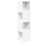 HETFTJN Meuble d'angle, Étagère d'angle Colonne de Rangement à 4 Niveaux en Bois d'Ingénierie, Bibliothèque Moderne Gain de Place pour Salon, Bureau et Entrée, 25,5x25x102 cm