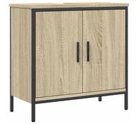 HETFTJN Meuble de lavabo avec découpe siphon - 60 x 30 x 60 cm - En bois de chêne Sonoma - Robuste - Design peu encombrant - Idéal pour les petites salles de bains et WC d'invités