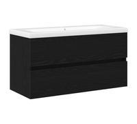HETFTJN Meuble de lavabo en chêne noir 80 x 39 x 62 cm - Matériau du bois à suspendre - Peu encombrant - Pour petites salles de bains