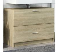 HETFTJN Meuble de lavabo en chêne Sonoma 78 x 37 x 59 cm - Matériau du bois - Design moderne - Armoire de salle de bain robuste avec tiroir et compartiment - Meuble de salle de bain peu encombrant