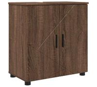 HETFTJN Meuble de Salle de Bain Bas, Cabinet de Rangement Autoportant avec 2 Portes, Commode en Bois d'Ingénierie et Métal pour Toilette et Entrée, Chêne Brun, 61 x 35 x 64 cm