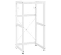 HETFTJN Meuble de salle de bain - Blanc - 40 x 38 x 83 cm - En fer revêtu par pulvérisation - Design ouvert moderne - Peu encombrant et résistant aux intempéries - Pour petits WC d'invités et salle de
