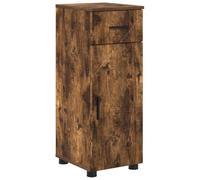 HETFTJN Meuble de salle de bain en chêne fumé 30 x 35 x 80 cm Meuble de salle de bain moderne avec 2 portes et tiroir Peu encombrant pour petites salles de bains invités WC