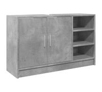 HETFTJN Meuble sous Lavabo Gris Béton, Armoire d'Évier en Bois d'Ingénierie 90x29x55 cm, Meuble Bas de Salle de Bain avec 2 Portes et 5 Compartiments pour Rangement de Toilette