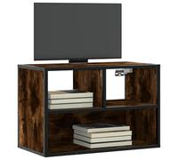 HETFTJN Meuble TV bas - Chêne fumé - 60 x 31 x 39,5 cm - En bois et métal - Buffet mural moderne avec option de montage en haut et en bas - Pour salon, couloir et chambre à coucher