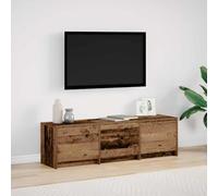 HETFTJN Meuble TV bas en bois recyclé - 140 x 34 x 40 cm - Matériau du bois avec tiroir - Design moderne - Robuste et durable - Pour salon, couloir, chambre à coucher