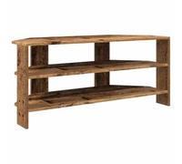 HETFTJN Meuble TV d'angle en Bois d'Ingénierie Bois Ancien, Buffet Télévision Moderne et Bas avec 2 Étagères de Rangement pour Salon et Chambre, 102x40,5x45 cm