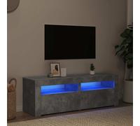 HETFTJN Meuble TV - Gris béton - 120 x 35 x 40 cm - Matériau du bois avec éclairage LED RVB - Moderne - Stable et durable - Pour salon, bureau, couloir