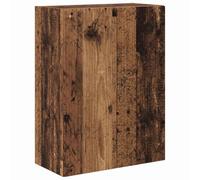HETFTJN Meuble TV Mural Suspendu en Bois d'Ingénierie, Petit Meuble Rangement Flottant avec 2 Portes et Étagère pour Salon, Aspect Bois Ancien, 59,5 x 31 x 80 cm