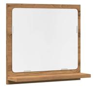HETFTJN Miroir de salle de bain mural avec étagère, chêne artisanal, 40 x 11 x 37 cm, matériau à base de bois, robuste et imperméable, peu encombrant, design moderne pour petits WC d'invités et salle