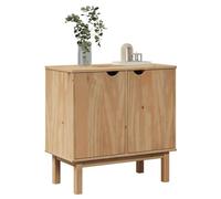 HETFTJN OTTA - Armoire de couloir - 75 x 40 x 75 cm - Bois de pin massif - Finition cire miel - Armoire de rangement pour couloir, entrée, salon