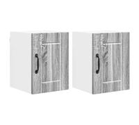 HETFTJN Panneau de Lave-Vaisselle et Armoire Murale de Cuisine Lucca 2 Pièces en Bois d'Ingénierie, Meuble de Rangement Chic et Robuste pour Intérieur, 30x31x40 cm, Gris Sonoma