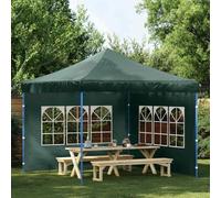 HETFTJN Paroi latérale avec fenêtre pour tonnelle de jardin, 300 x 195 cm, vert, robuste, en polyéthylène, résistant aux intempéries, montage , pour fête, événement, camping, jardin extérieur