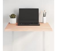 HETFTJN Plateau de table 60 x 40 cm en chêne massif non traité avec bord d'arbre - Plan de travail de 2 cm d'épaisseur - Plaque en bois robuste pour salon, jardin et bureau