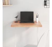 HETFTJN Plateau de table 60 x 60 cm en chêne massif marron clair laqué avec bord naturel - Plan de travail de cuisine ou plateau de bureau pour salon, salle à manger et bistro extérieur