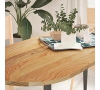 HETFTJN Plateau de table en chêne massif - 140 x 60 cm - Ovale - Marron clair - Pour table basse de cuisine - Design moderne avec plateau en bois robuste - Pour salon, bureau