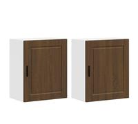 HETFTJN Porto Lot de 2 armoires de cuisine suspendues en chêne marron, 50 x 31 x 60 cm, 60 kg, montage mural, espace de rangement