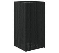 HETFTJN Pot de fleurs noir 40 x 40 x 80 cm en rotin synthétique résistant aux intempéries et cadre en acier - Jardinière moderne pour balcon, terrasse, jardin et salon
