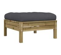 HETFTJN Repose-Pied de Jardin avec Coussin Anthracite Pouf Palette Extérieur en Bois de Pin Imprégné 63x63x28.5cm Tabouret Bas Modulaire ou Table Basse pour Terrasse et Patio