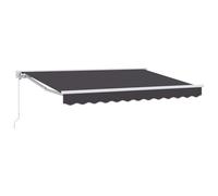 HETFTJN Store enrouleur 250 x 200 cm anthracite en aluminium et tissu résistant aux intempéries Design moderne avec télécommande et manivelle pour terrasse, balcon, espaces de jardin