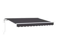 HETFTJN Store enrouleur anthracite 300 x 200 cm, tissu robuste pour balcon et terrasse, design à rayures moderne, télécommande, support mural, peu encombrant et durable pour les refuges en plein air