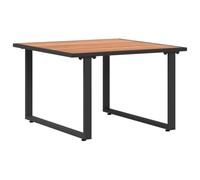 HETFTJN Table Basse de Jardin 55 x 55 x 35 cm, Petite Table d'extérieur en Acier revêtu de Poudre, Design Minimaliste Moderne, Mobilier pour terrasse, Balcon et Patio, Noir et Marron