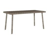 HETFTJN Table Basse de Jardin Rectangulaire 80x40x37 cm en Résine Tressée Gris, Table d'Extérieur en Polyrotin avec Cadre en Acier pour Terrasse, Balcon, Cour et Jardin