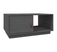 HETFTJN Table Basse de Salon en Bois Massif de Pin - Design Moderne avec Rangement, Gris 80x50x35,5 cm, Table Centrale pour Espace de Vie, Bureau ou Canapé