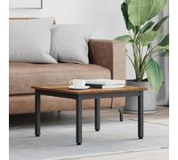 HETFTJN Table basse en bois recyclé - 60 x 60 x 36 cm - En bois massif - Design moderne - Pieds en métal robustes - Facile à nettoyer - Pour salon, chambre à coucher, couloir