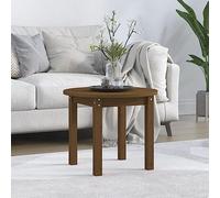 HETFTJN Table basse en pin massif marron miel Ø 55 x 45 cm - Table de salon classique avec aspect rustique - Cadre en bois stable pour boissons et décoration