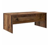 HETFTJN Table Basse Rectangulaire pour Salon, 100 x 50 x 40 cm, Design Moderne en Bois d'Ingénierie, Table de Salon avec 2 Étagères de Rangement, Couleur Bois Ancien