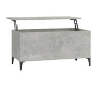 HETFTJN Table Basse relevable avec Rangement, Table de Salon multifonctionnelle, Plateau réglable, Bois d'ingénierie et métal, Gris béton, 90 x 44,5 x 45 cm