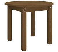 HETFTJN Table Basse Ronde en Bois de Pin Massif - Ø 55 x 45 cm - Style Rustique et Classique - Table d'Appoint pour Salon, Chambre ou Espace Détente - Couleur Marron Miel