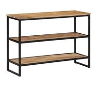 HETFTJN Table console 100 x 35 x 70 cm en bois de manguier massif et structure en fer, table de couloir au design industriel avec espace de rangement, petite table d'appoint pour salon, couloir