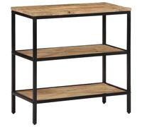 HETFTJN Table console en bois massif 70 x 35 x 70 cm, cadre en fer, pour couloir, salon, balcon, moderne et peu encombrante