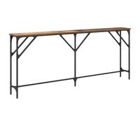 HETFTJN Table Console Industrielle 180x23x75 cm, Longue Table d'Appoint Étroite Bois et Métal, Console d'Entrée Rustique pour Salon, Couloir et Bureau, Coloris Bois Ancien