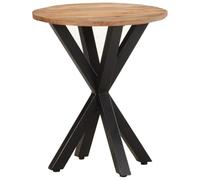 HETFTJN Table d'Appoint en Bois d'Acacia Massif et Métal, Bout de Canapé Style Industriel pour Salon et Chambre, Table Basse Carrée Robuste et Stable, 48 x 48 x 56 cm