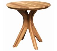 HETFTJN Table d'appoint marron 55 x 55 x 51 cm en teck massif - Design résistant aux intempéries - Table d'extérieur moderne pour balcon, terrasse et salon
