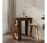 HETFTJN Table de bar chêne fumé 102 x 50 x 103,5 cm Table sur pied avec 3 étagères Table de cuisine moderne peu encombrante pour petites cuisines, salles à manger, balcon ou salon