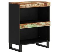 HETFTJN Table de chevet 60 x 33 x 75 cm - Commode de chevet industrielle en bois recy t fer - Avec espace de rangement généreux pour chambre à coucher, salon, couloir