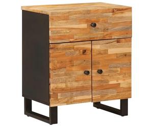 HETFTJN Table de chevet marron 50 x 33 x 60 cm en bois de manguier massif avec 1 tiroir Meuble d'appoint moderne pour petites chambres à coucher, chambres d'amis et coins douillets