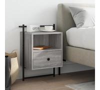 HETFTJN Table de chevet murale - Gris - Sonoma - 40 x 30 x 61 cm - En bois - Avec tiroir - Table de chevet peu encombrante - Fine et moderne - Robuste - Pour chambre à coucher, salon, couloir