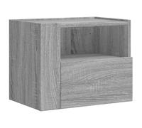 HETFTJN Table de Chevet Murale Gris Sonoma 45x30x35 cm, Table de Nuit Suspendue en Bois d'Ingénierie avec Tiroir, Petit Meuble d'Appoint Flottant pour Chambre et Salon